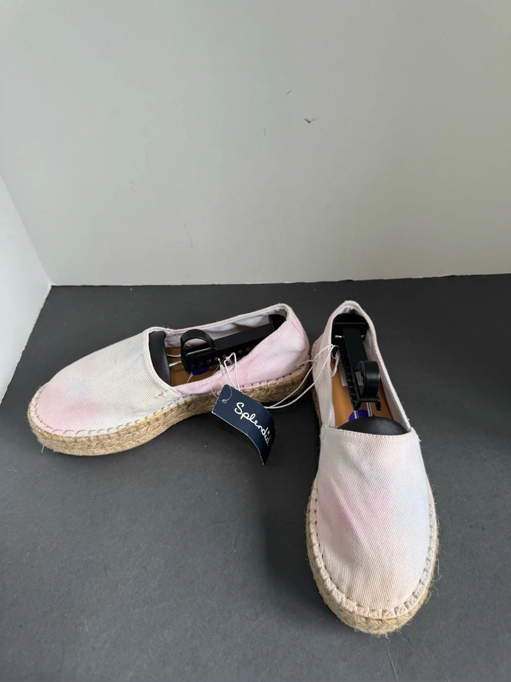 New Splendid Laney pastel tie-dye espadrilles featuring a woven jute sole